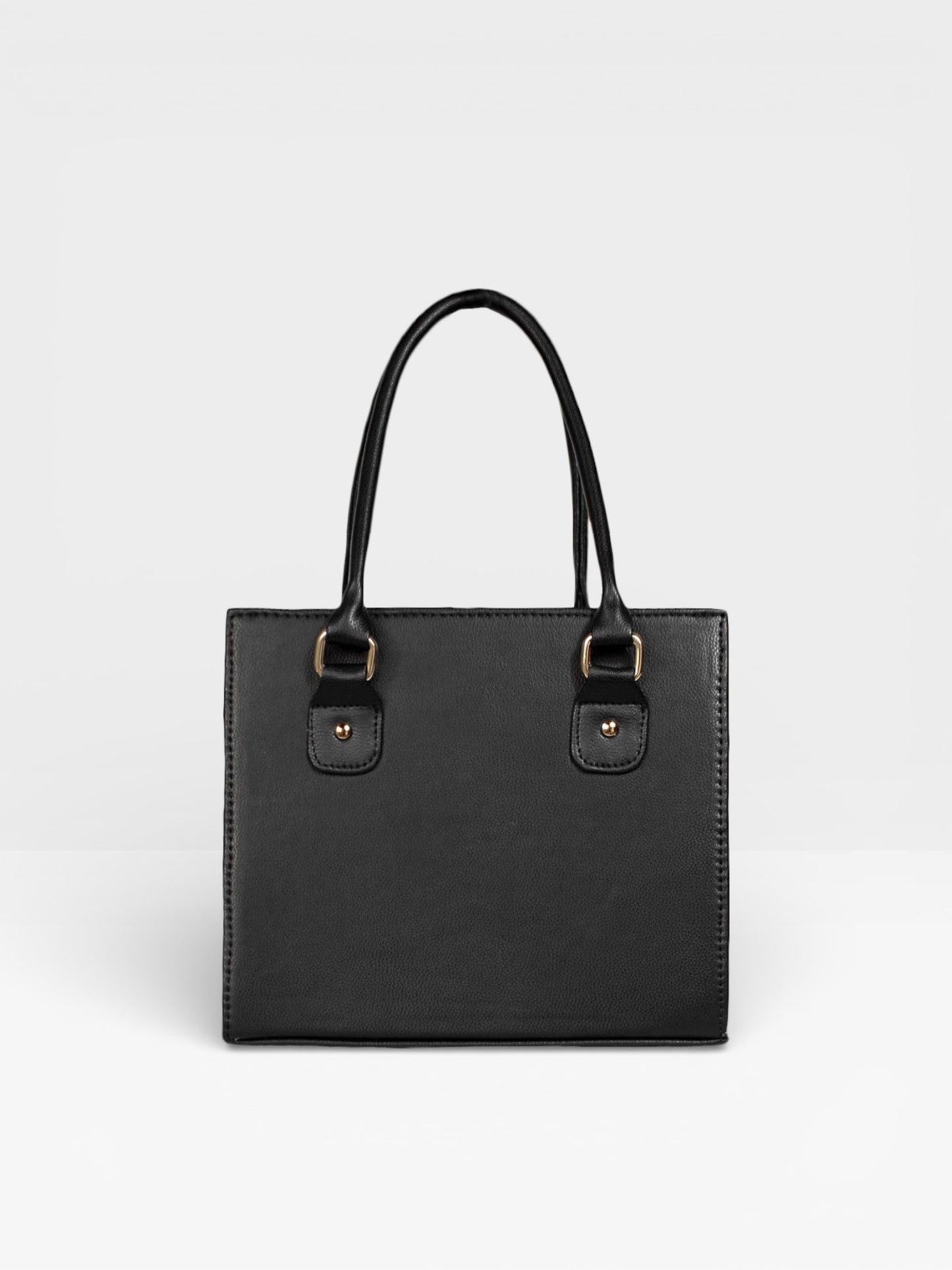 Bolso Cartera Estructurada Con Strap Desmontable - Negro y Crema (Jess)