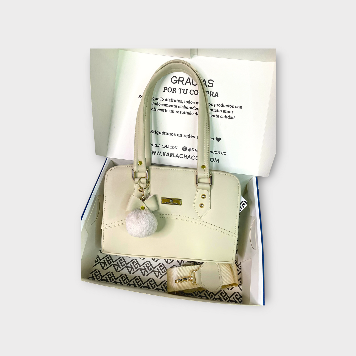 Bolso Estructurado Mediano June - Negro y Beige