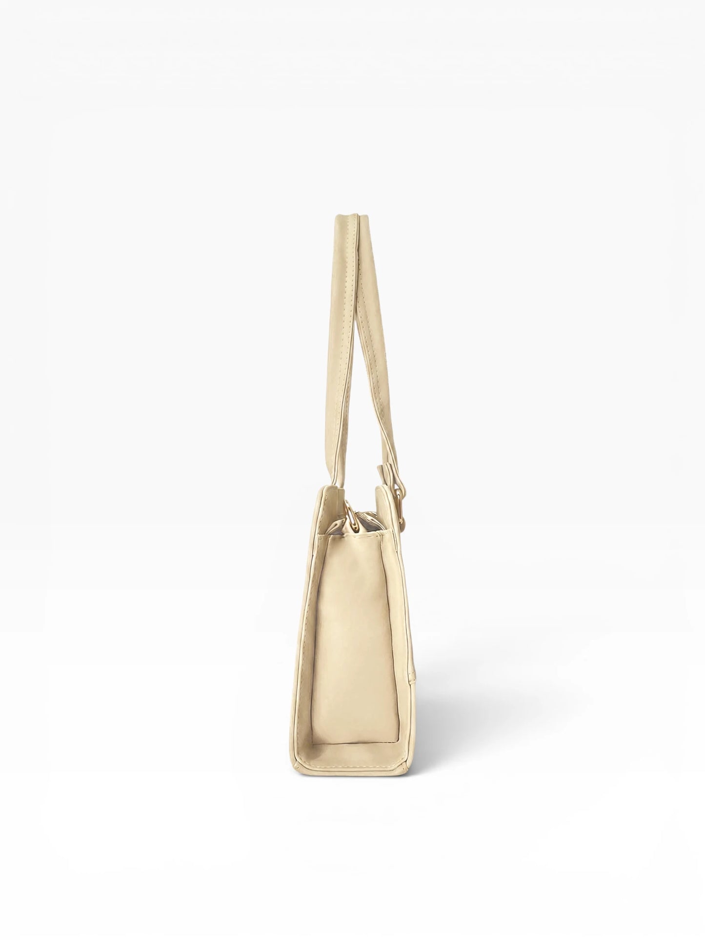 Bolso Cartera Estructurada Doble Uso con Strap Removible  - Negro y Beige (June)