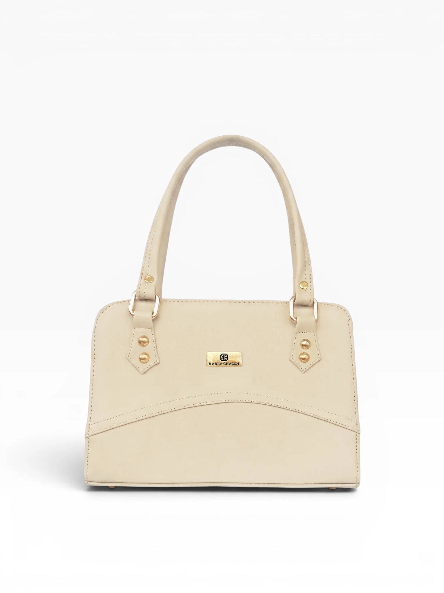 Bolso Cartera Estructurada Doble Uso con Strap Removible  - Negro y Beige (June)