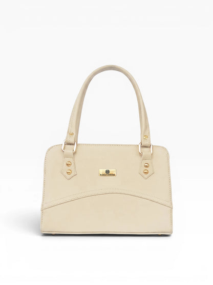 Bolso Cartera Estructurada Doble Uso con Strap Removible  - Negro y Beige (June)