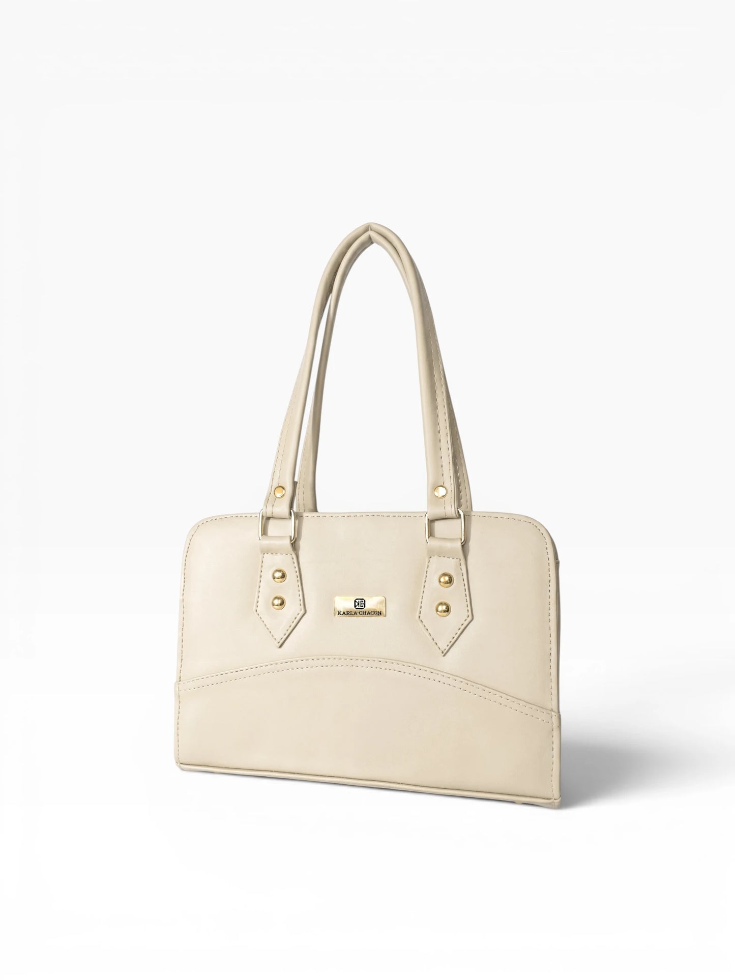 Bolso Cartera Estructurada Doble Uso con Strap Removible  - Negro y Beige (June)