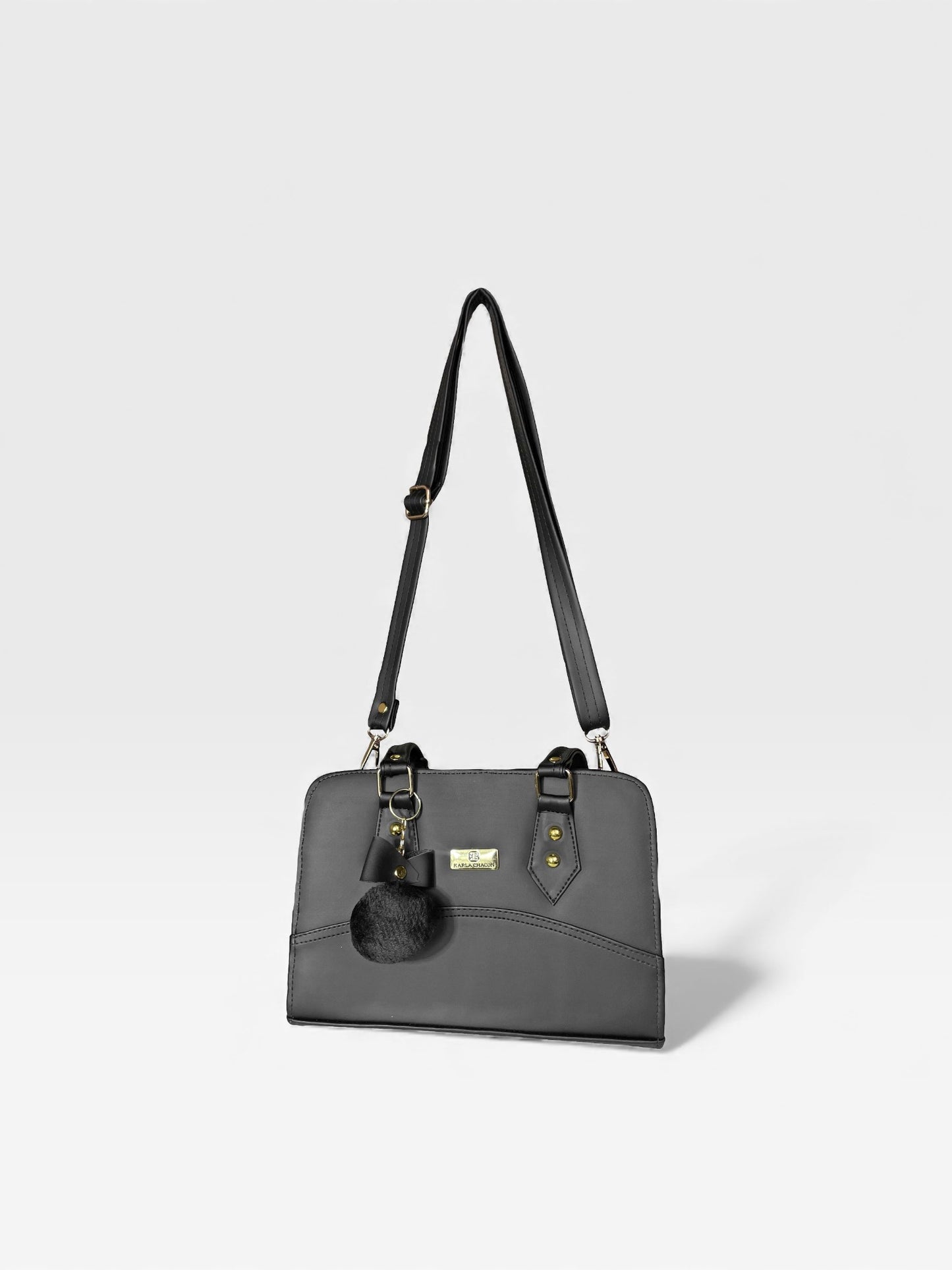 Bolso Estructurado Mediano June - Negro y Beige