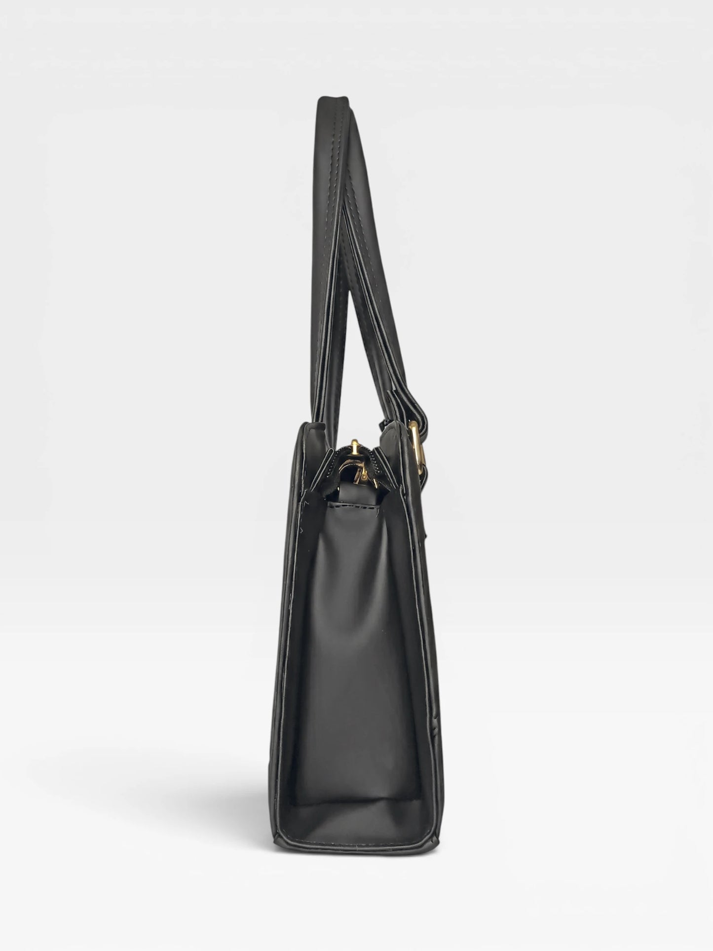 Bolso Cartera Estructurada Doble Uso con Strap Removible  - Negro y Beige (June)