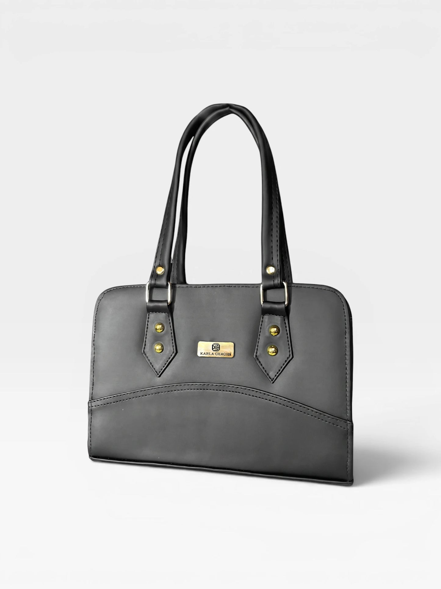 Bolso Cartera Estructurada Doble Uso con Strap Removible  - Negro y Beige (June)