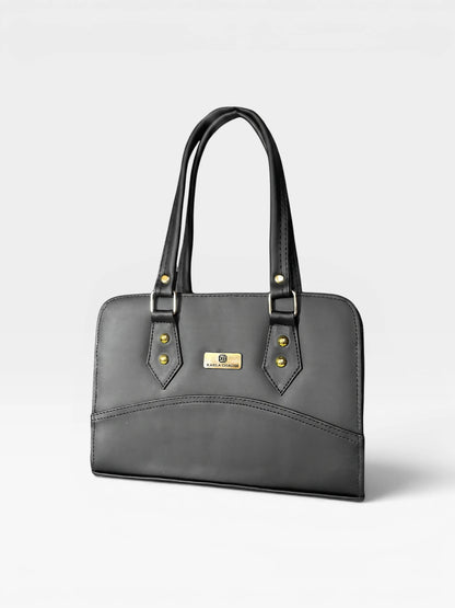 Bolso Cartera Estructurada Doble Uso con Strap Removible  - Negro y Beige (June)
