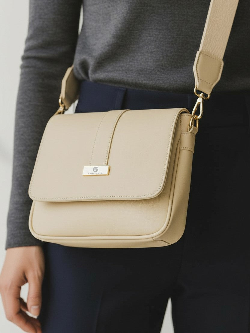 Bolso Manos Libres Lady - Negro, Beige y Azul