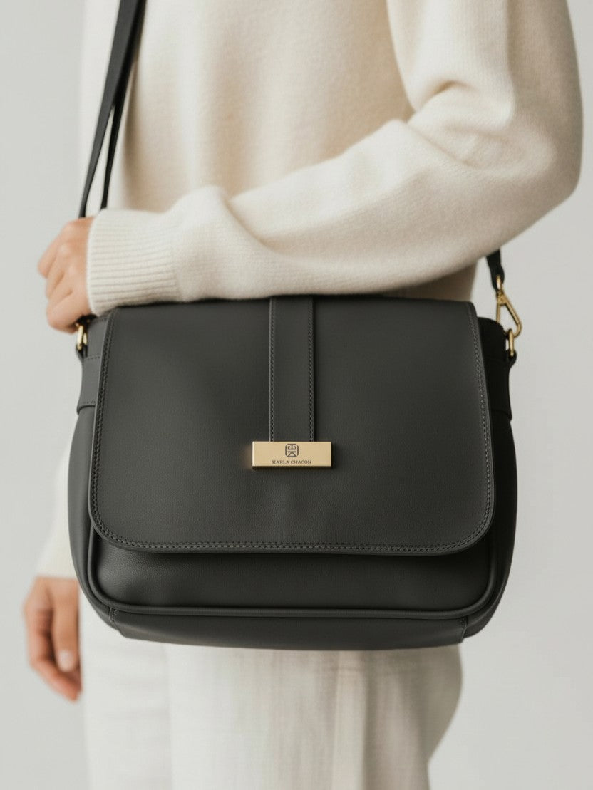 Bolso Manos Libres Lady - Negro, Beige y Azul