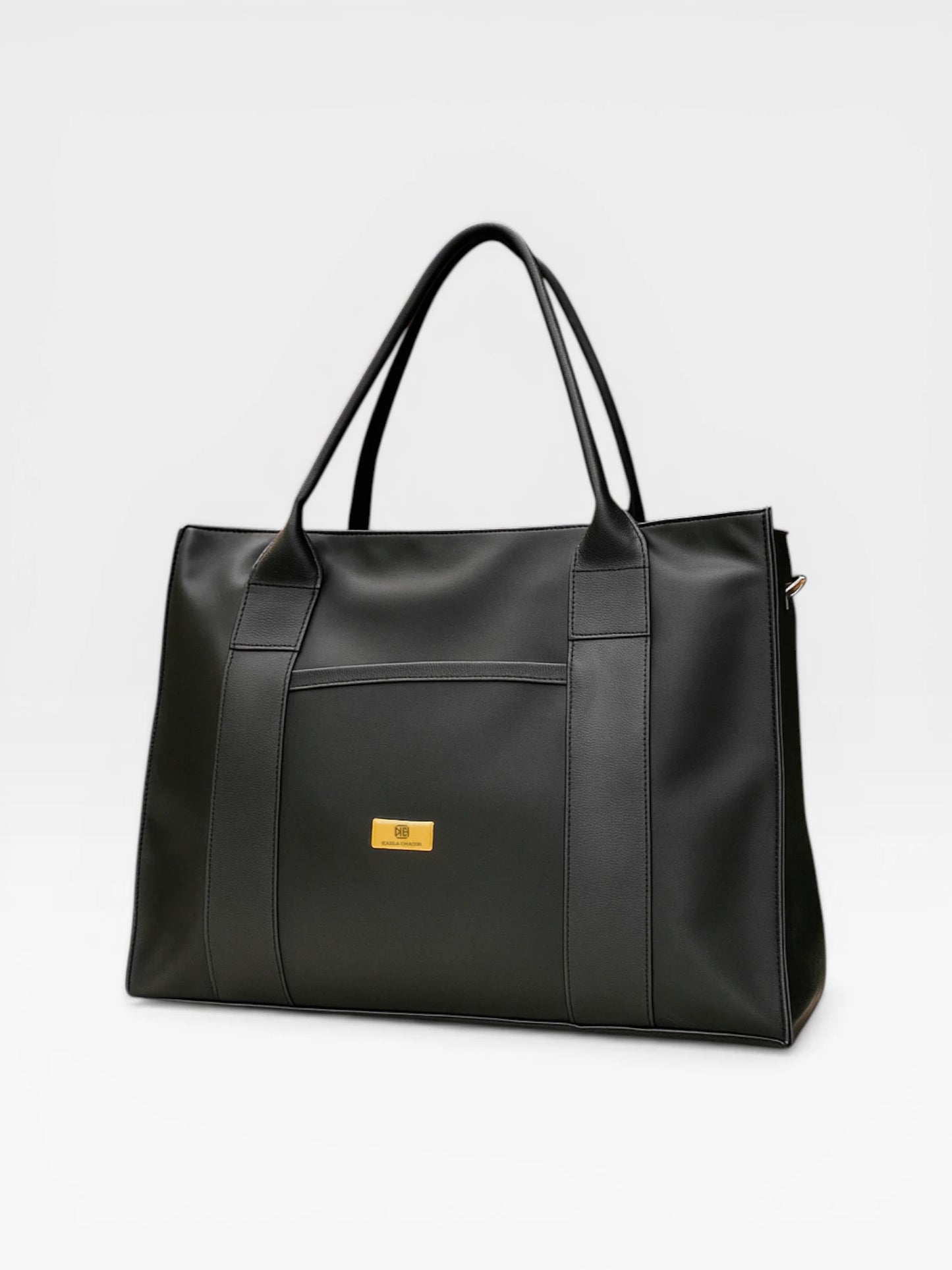 Bolso Cartera Shopper Tote Bag Con Strap Removible Color Negro (Laura)