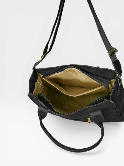 Bolso Cartera Shopper Tote Bag Con Strap Removible Color Negro (Laura)