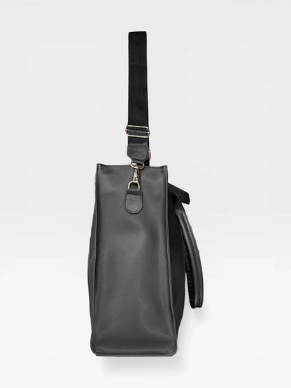 Bolso Cartera Shopper Tote Bag Con Strap Removible Color Negro (Laura)