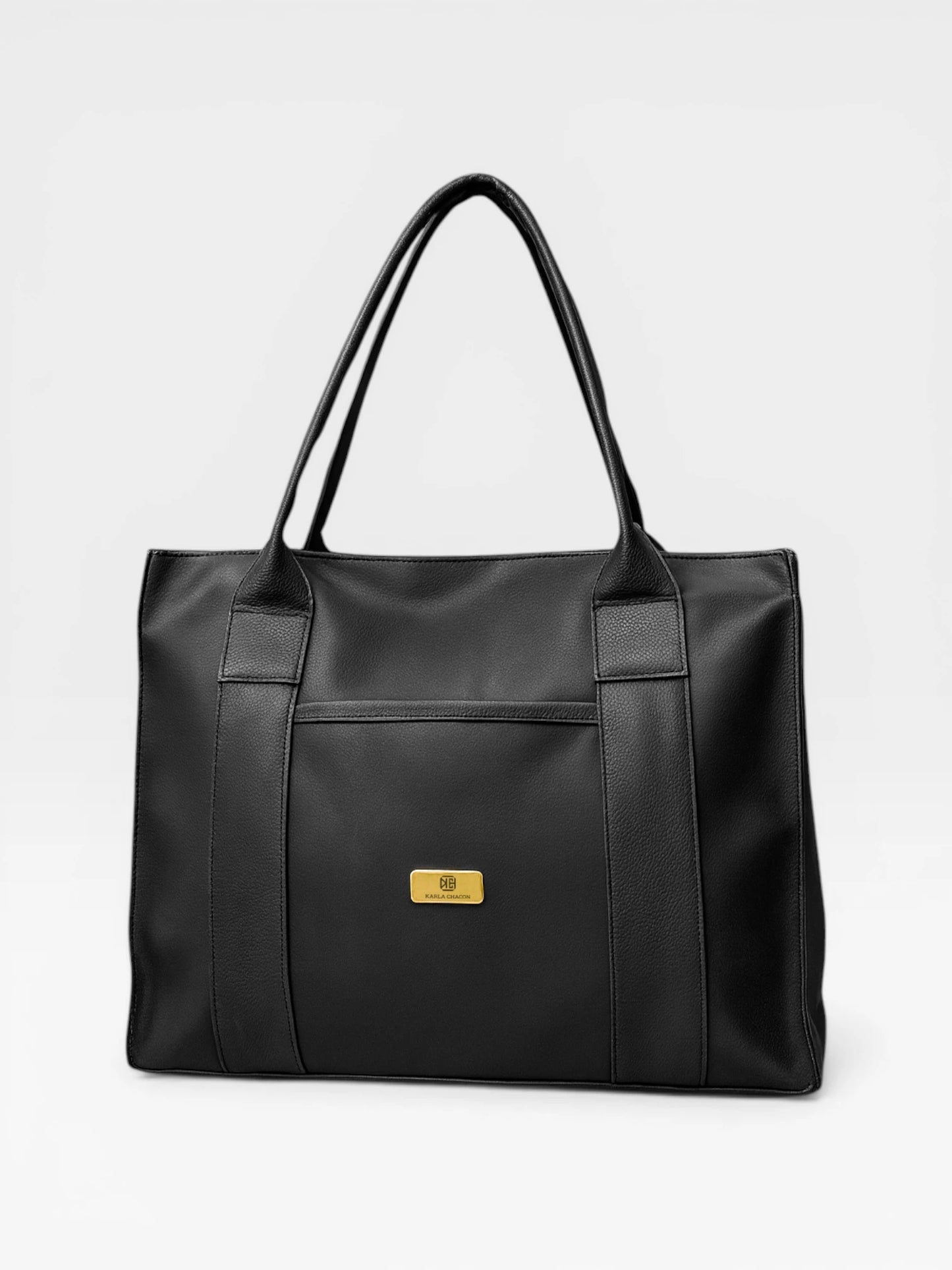 Bolso Cartera Shopper Tote Bag Con Strap Removible Color Negro (Laura)