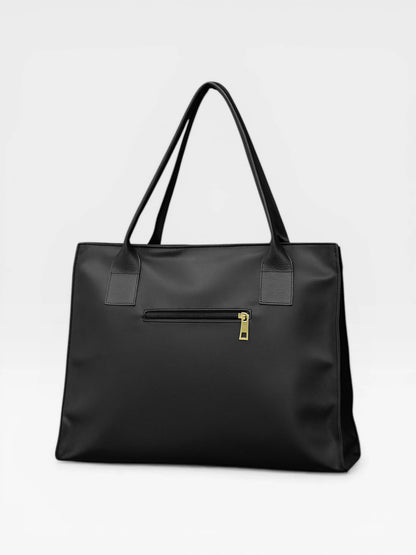 Bolso Cartera Shopper Tote Bag Con Strap Removible Color Negro (Laura)