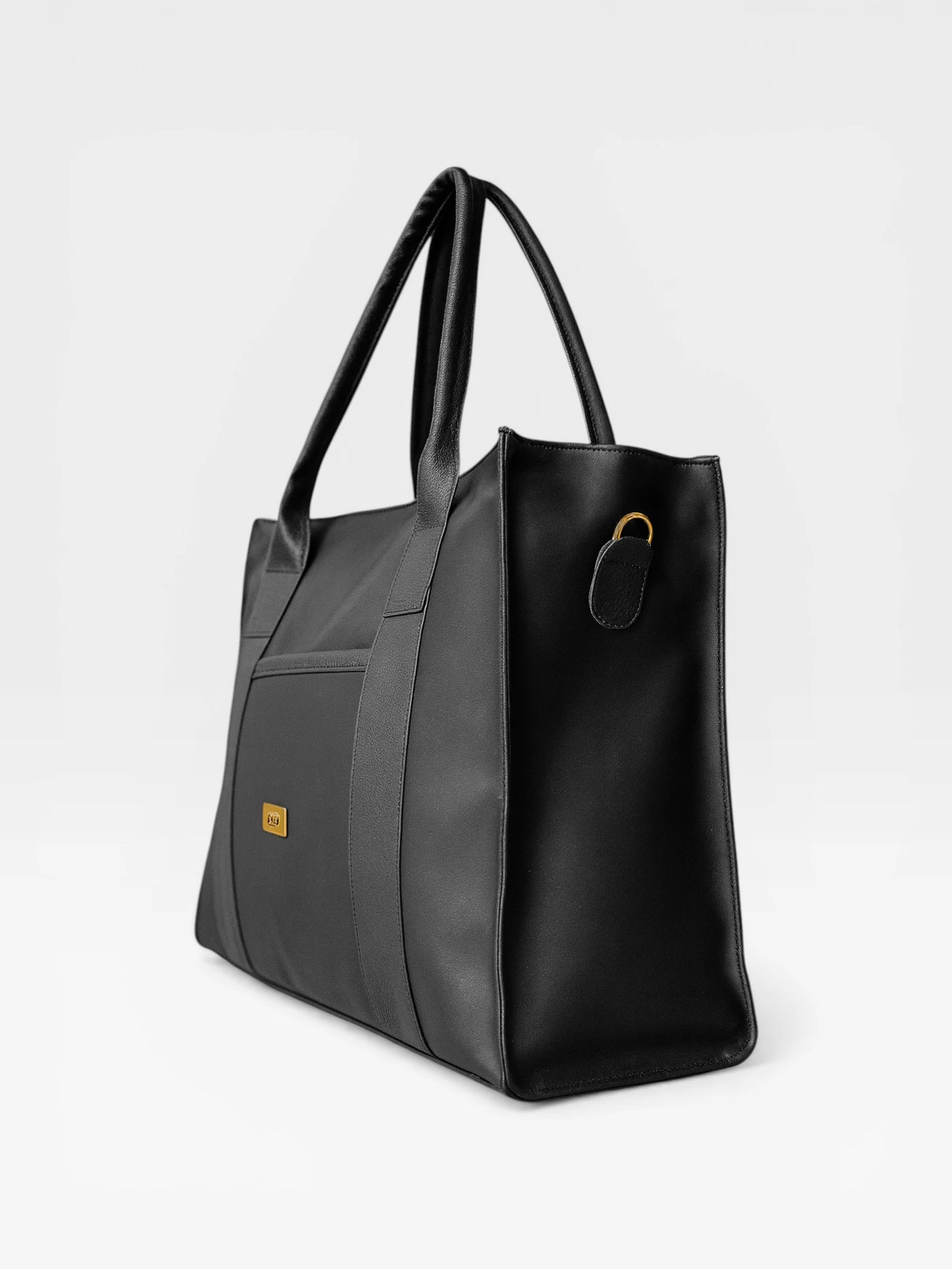 Bolso Cartera Shopper Tote Bag Con Strap Removible Color Negro (Laura)
