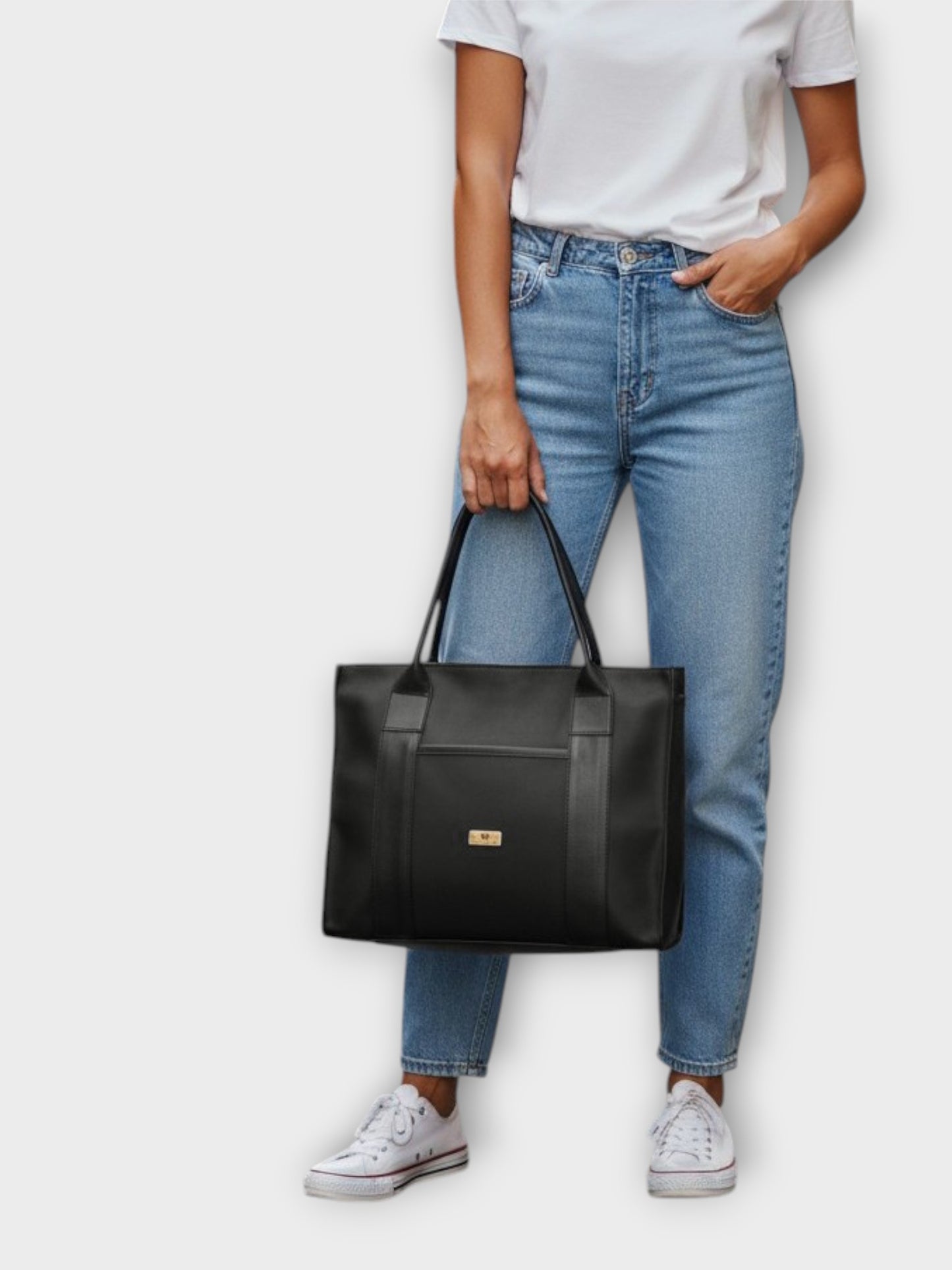 Shopper Laura Rosa, Negro y Miel + Envío Gratis