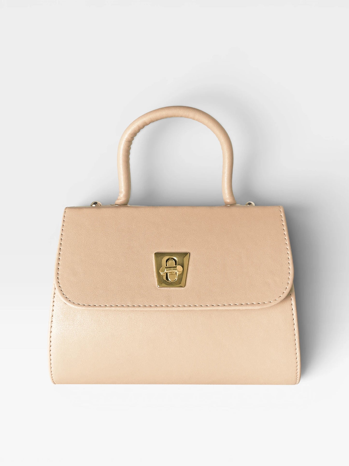 Bolso Bandolera Doble Asa - Nude, Negro y Dorado (Lexy)