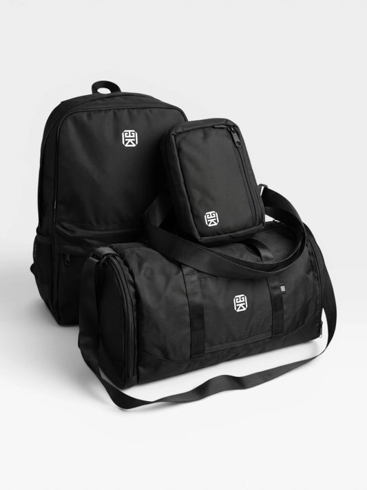 Set Tres Piezas Bolso Viajero + Morral + Bolso Portacelular — Liam, Malu & Oslo