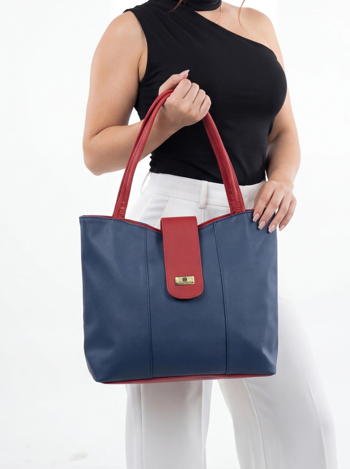 Bolso Cartera Con Cosmetiuera Azul (Line)