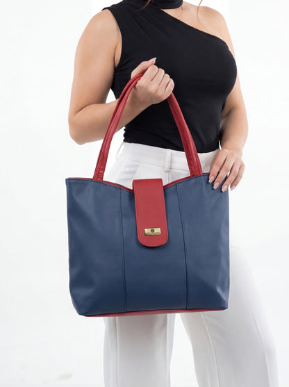 Bolso Cartera Con Cosmetiuera Azul (Line)