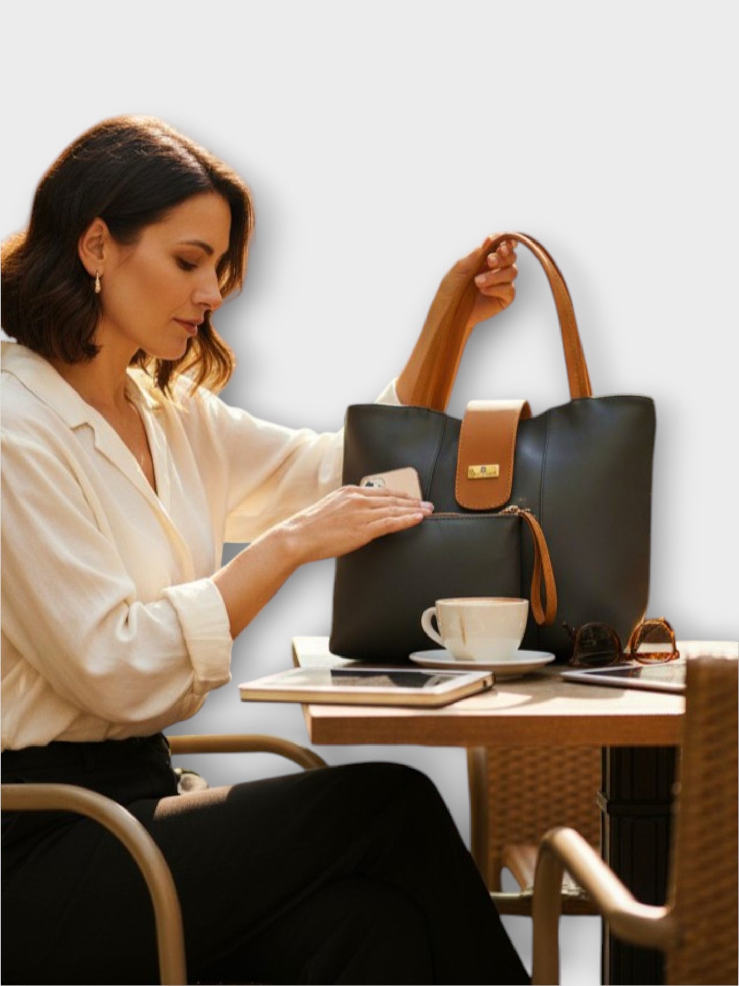 Cartera Line Negro con Accesorio