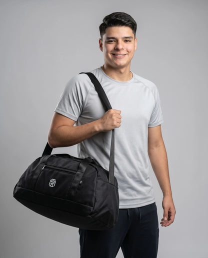 Bolso deportivo tipo duffle para gym o viaje - Rosa y Negro (Lois)