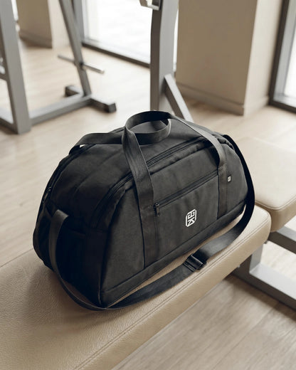 Bolso deportivo tipo duffle para gym o viaje - Rosa y Negro (Lois)