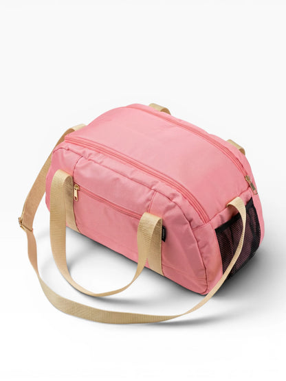 Bolso deportivo tipo duffle para gym o viaje - Rosa y Negro (Lois)