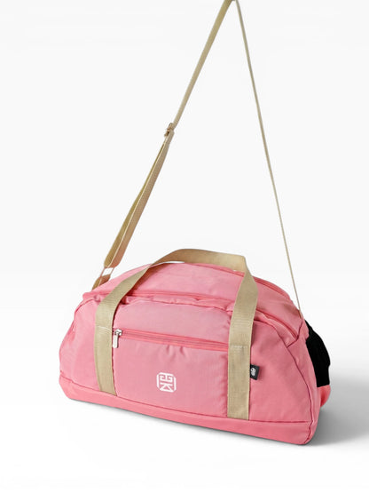 Bolso deportivo tipo duffle para gym o viaje - Rosa y Negro (Lois)