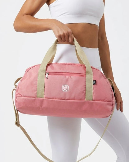 Bolso deportivo tipo duffle para gym o viaje - Rosa y Negro (Lois)