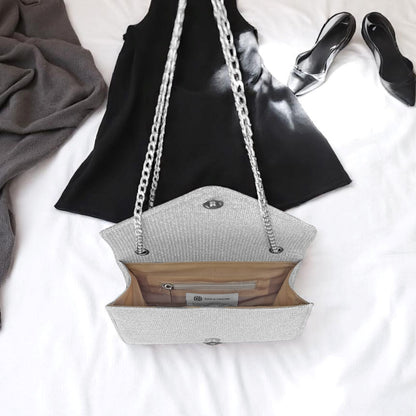 Bolso Clutch de Fiesta Maite Plateado