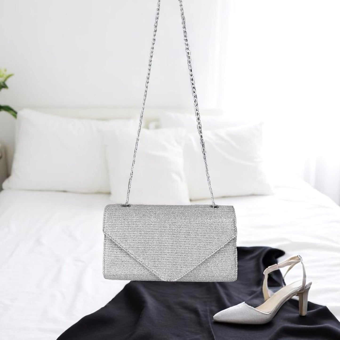 Bolso Clutch de Fiesta Maite Plateado