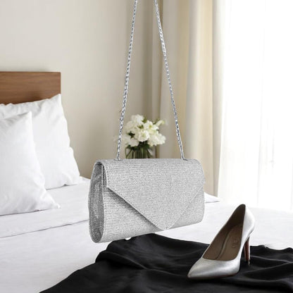 Bolso Clutch de Fiesta Maite Plateado
