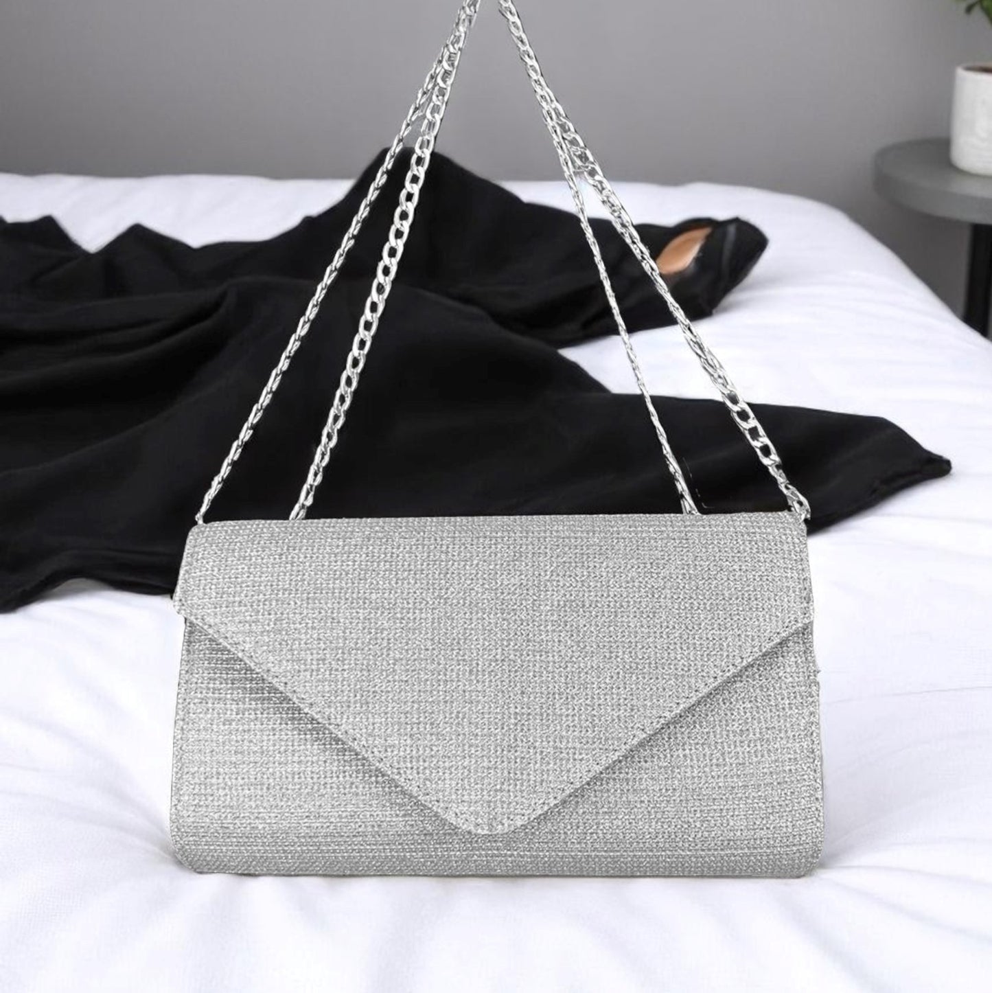 Bolso Clutch de Fiesta Maite Plateado