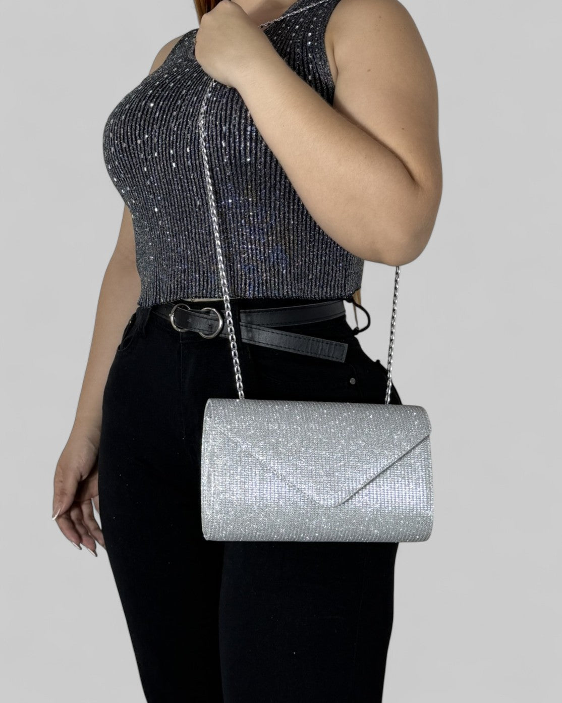 Bolso Clutch de Fiesta Maite Plateado