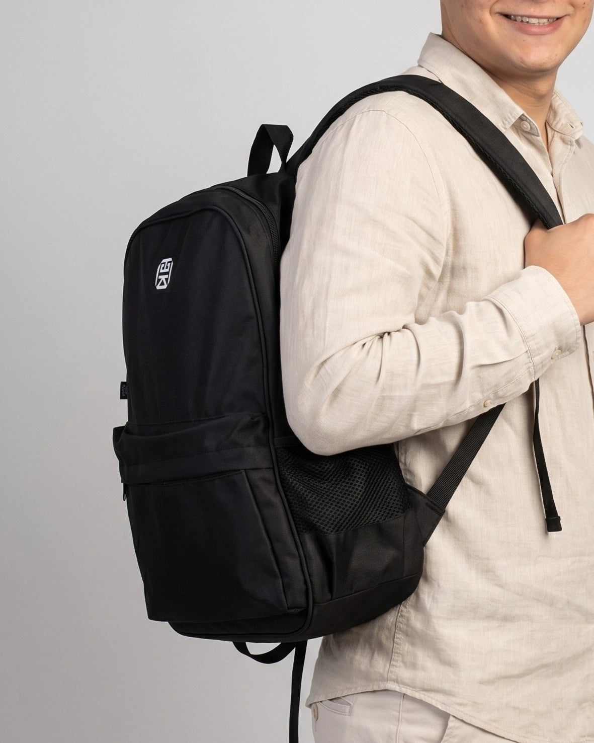 Bolso Morral Unisex - Negro y Beige (Malu)