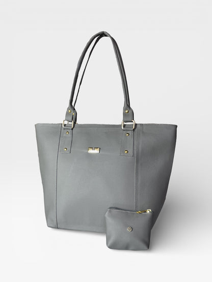 Cartera Tote Mila con Monedero - Negro, Gris, Beige y Azul