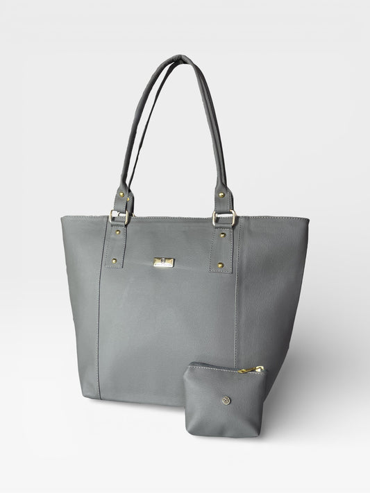 Cartera Tote Mila con Monedero - Negro, Gris, Beige y Azul