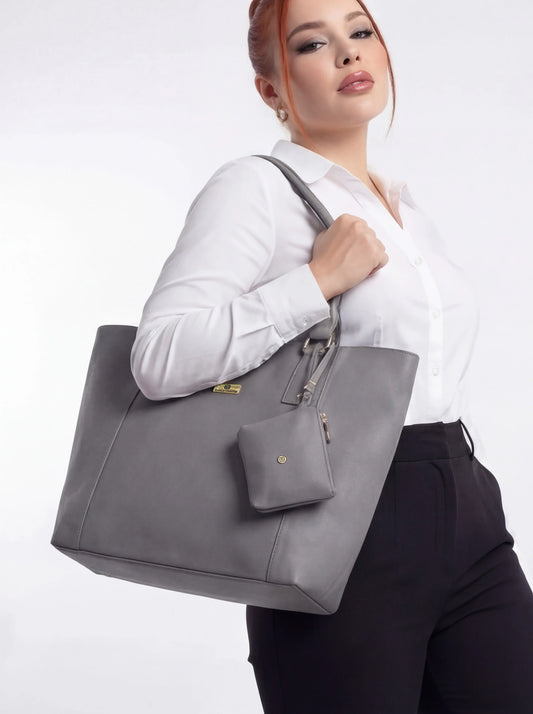 Cartera Tote Mila con Monedero - Negro, Gris, Beige, Miel y Azul