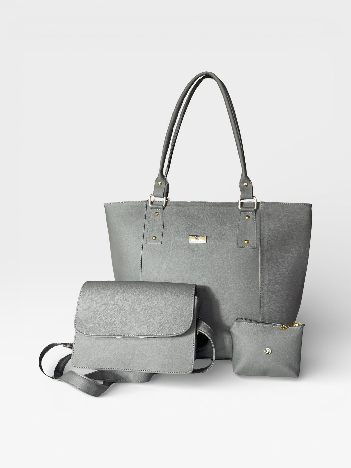 Set de tres piezas Combo Tote Mila + Manos libres Nova + Monedero