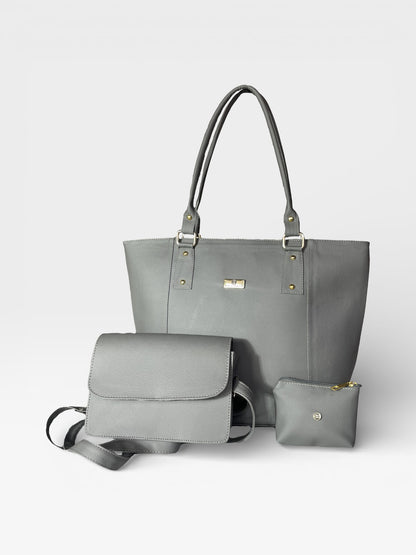 Set de tres piezas Combo Tote Mila + Manos libres Nova + Monedero