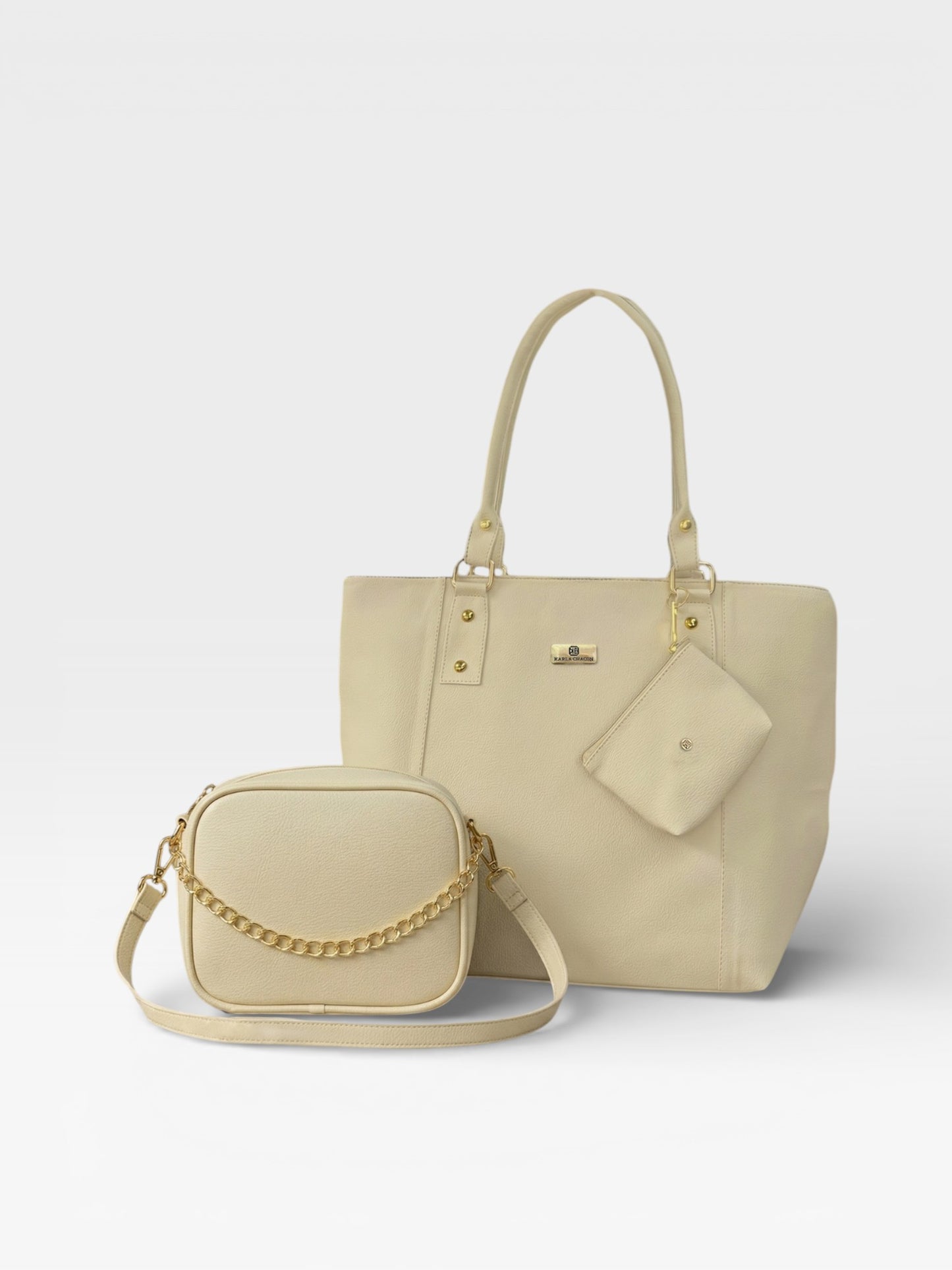 Set de tres piezas Combo Tote + Manos libres  + Monedero (Mila-Sade)