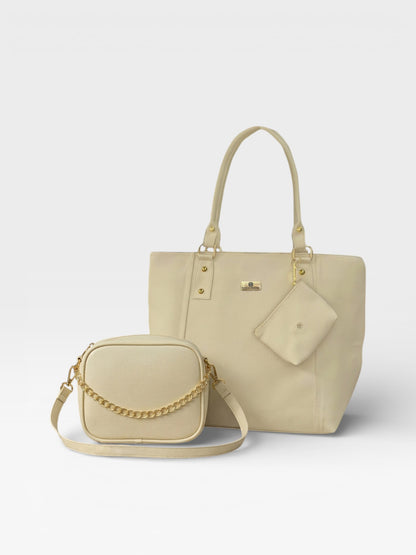 Set de tres piezas Combo Tote + Manos libres  + Monedero (Mila-Sade)