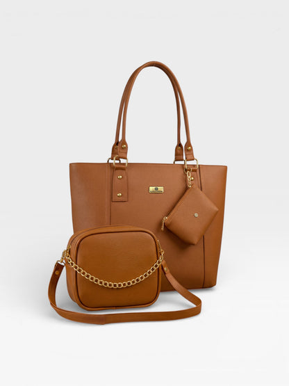 Set de tres piezas Combo Tote + Manos libres  + Monedero (Mila-Sade)