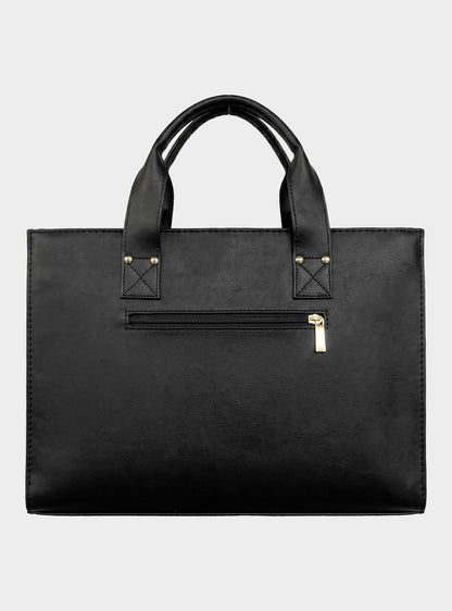 Bolso Maletín Para Carpetas y Portatil - Negro, Beige (Mona)