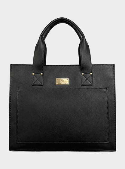 Bolso Maletín Para Carpetas y Portatil - Negro, Beige (Mona)