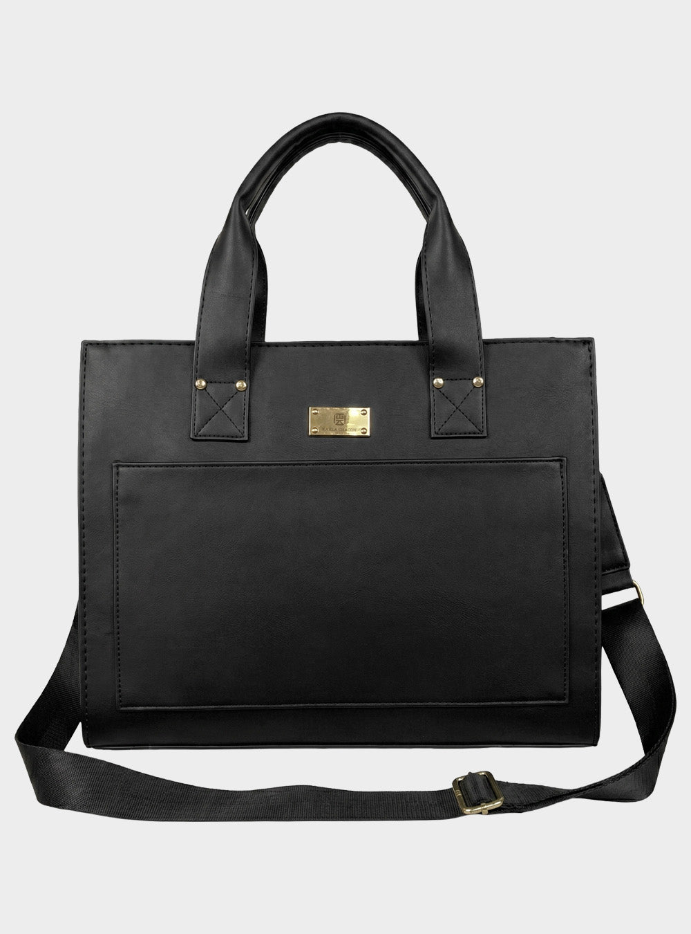 Bolso Maletín Para Carpetas y Portatil - Negro, Beige (Mona)