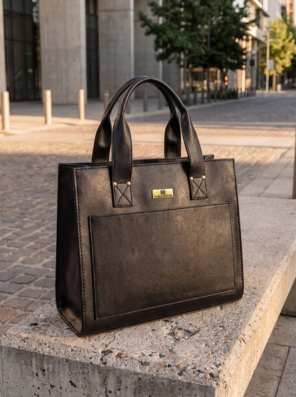 Bolso Maletín Para Carpetas y Portatil - Negro, Beige (Mona)