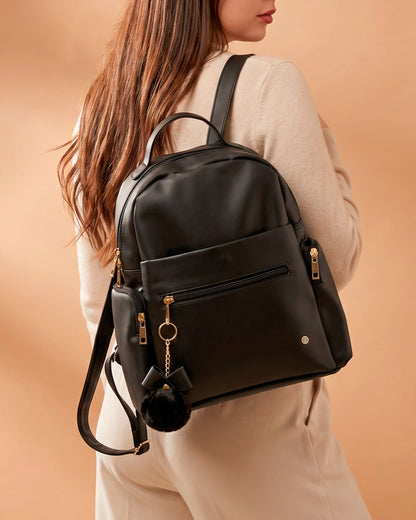 Bolso Morral Estructurado Mediano Negro (Naty)