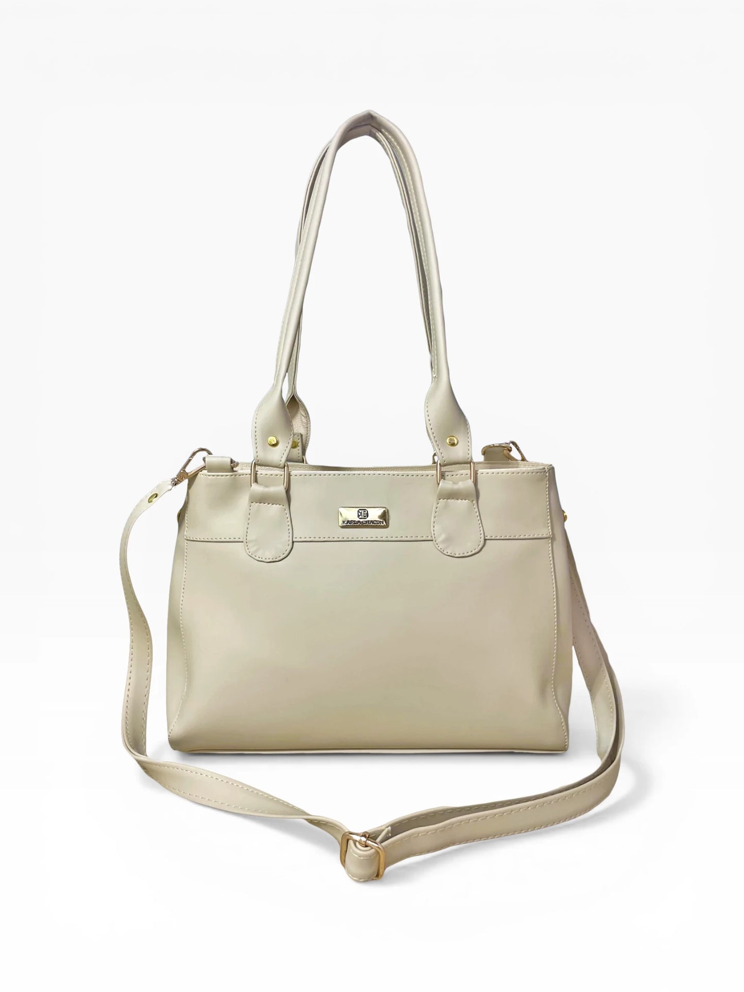 Bolso Doble Uso Con Strap Removible - Negro y Beige (Naza)