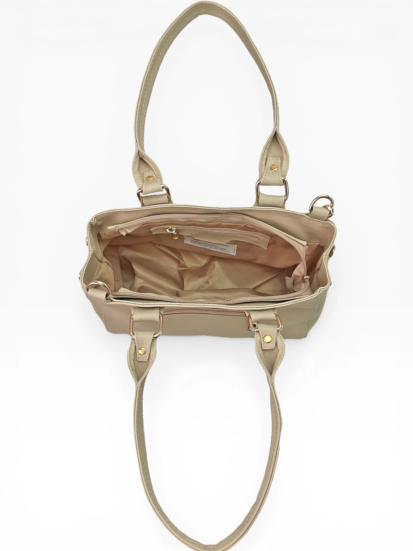 Bolso Doble Uso Con Strap Removible - Negro y Beige (Naza)